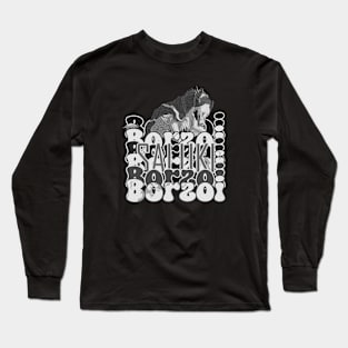 Dog Breed - Borzoi Canidae Saluki BLACK AND WHITE Shirt Long Sleeve T-Shirt